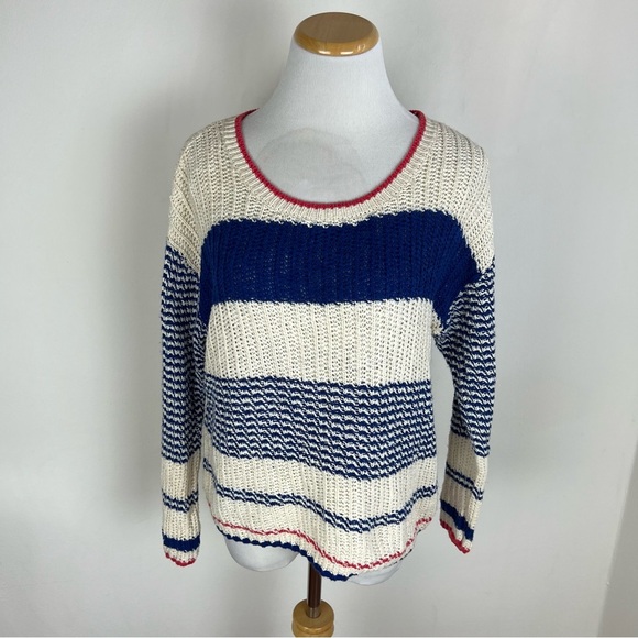 Gerard Darel Ermina Striped Cotton Linen Sweater Size 2 US M - Picture 5 of 8
